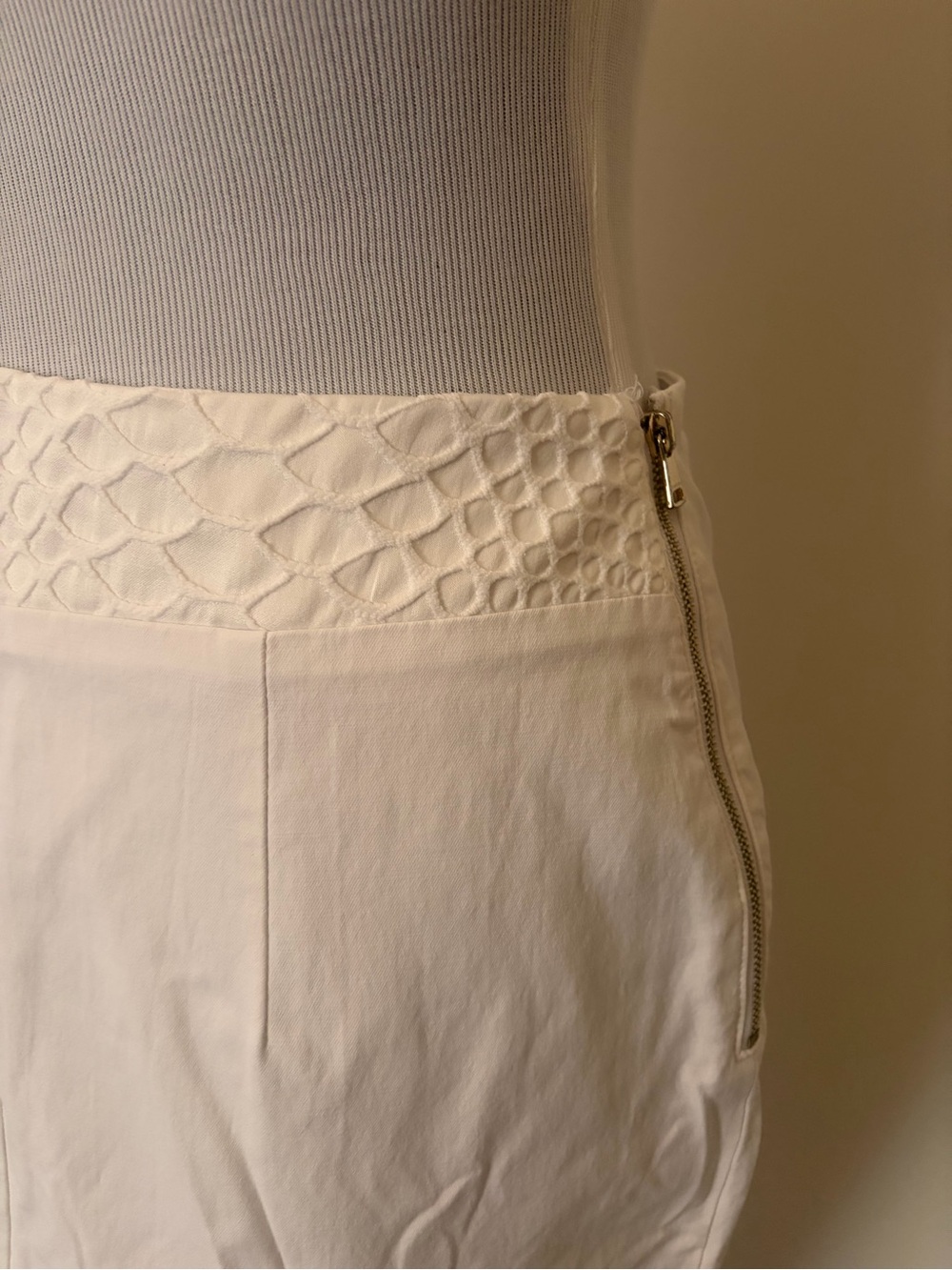 Bebe Clean White High-Waist Pencil Skirt View 6